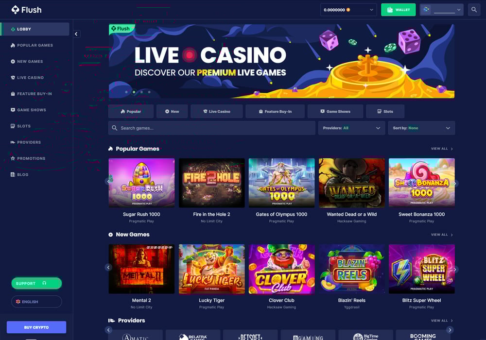 Flush Casino Homepage