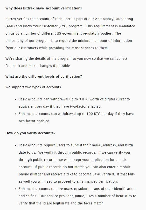 Bittrex Withdrawal Limits
