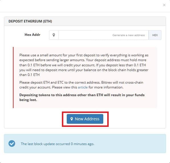 Generate Bittrex Wallet Address